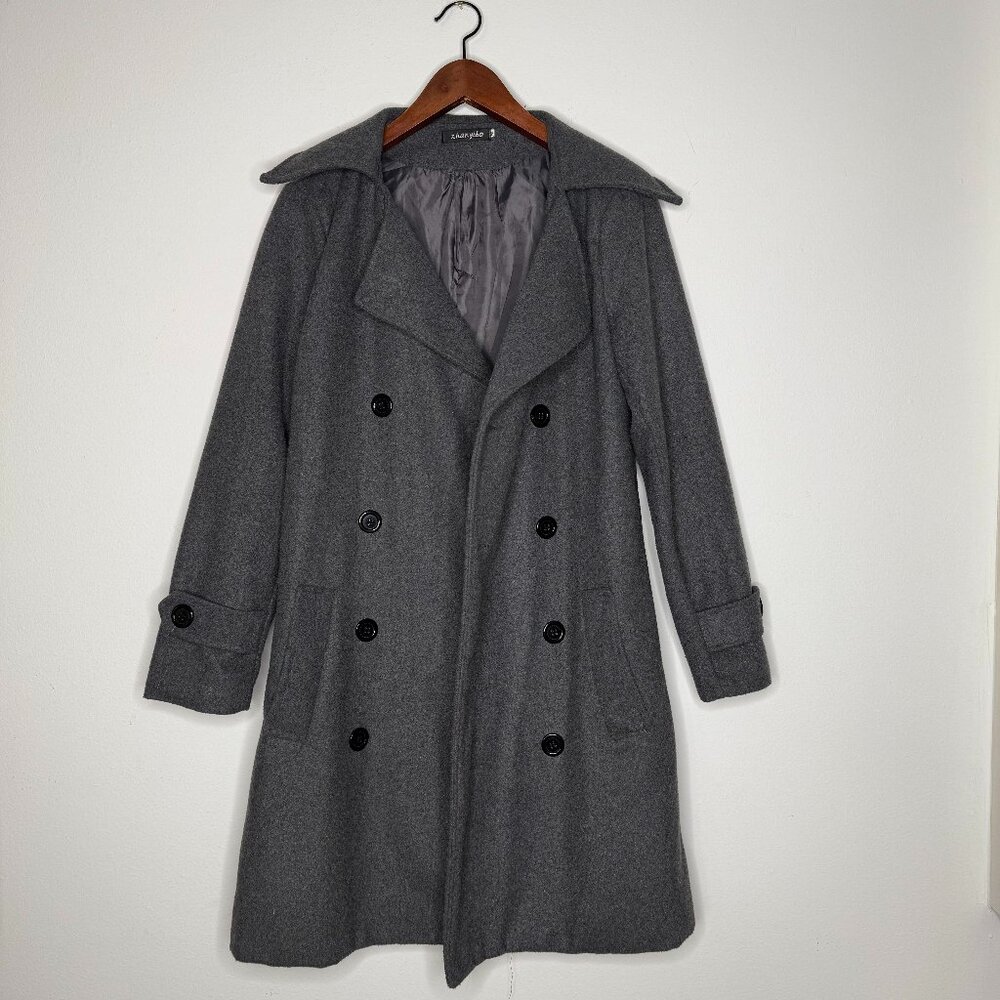 Zhanyibo Gray Peacoat - M